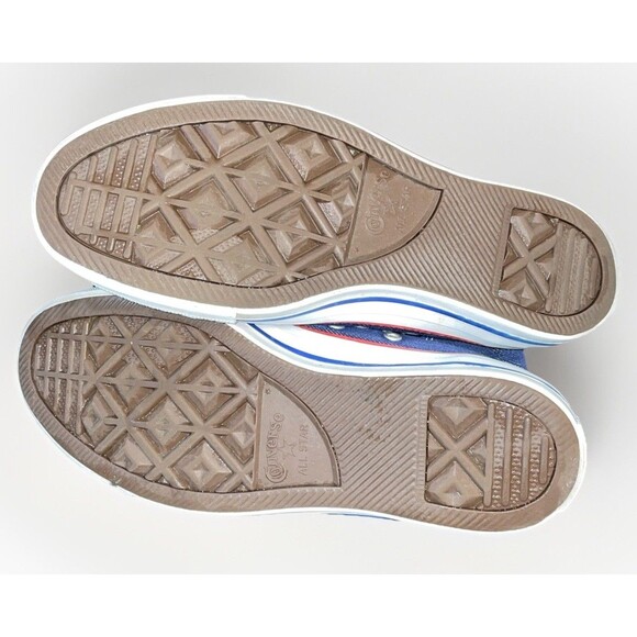 Converse Chuck Taylor Sz 6 Men / 8 Women Blue Denim Heart Love All Stars Hi Top - Picture 11 of 12